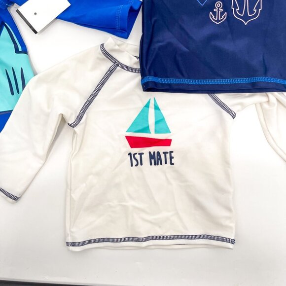 Bundle of Cat & Jack Infant Baby Rash Guards Swim Shirts Long Sleeve 3-6 months - Picture 3 of 5